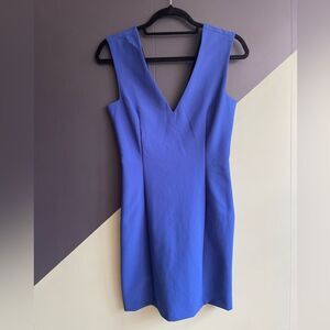 Zara Woman Cobalt Blue V-Neck Tailored Minidress, Size XS